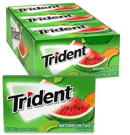 Trident Valu Pac 12pk 14ct Watermelon Twist Box (012546011129) Unit (012546011136)