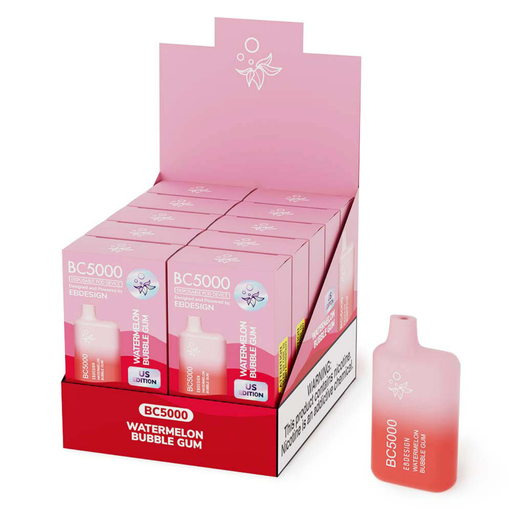 ⁠ElfBar Create BC5000 10pk 5% Watermelon Bubble Gum Box (4895257202286) Unit (4895257201838) 