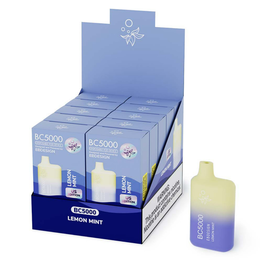 ⁠ElfBar Design BC5000 10pk 5% Lemon Mint Box (6941976239855)