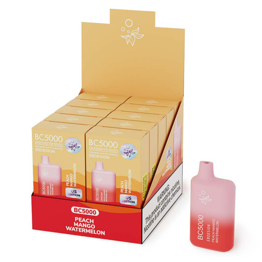 ElfBar Design BC5000 10pk 5% Peach Mango Watermelon Box (6941976239923) Unit (6941976239572)