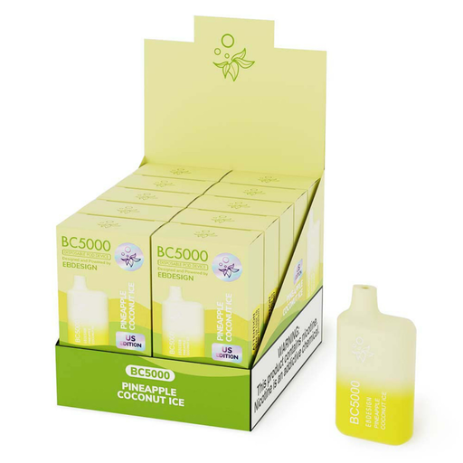 ⁠ElfBar Design BC5000 10pk 5% Pineapple Coconut Ice Box (6941976239930)