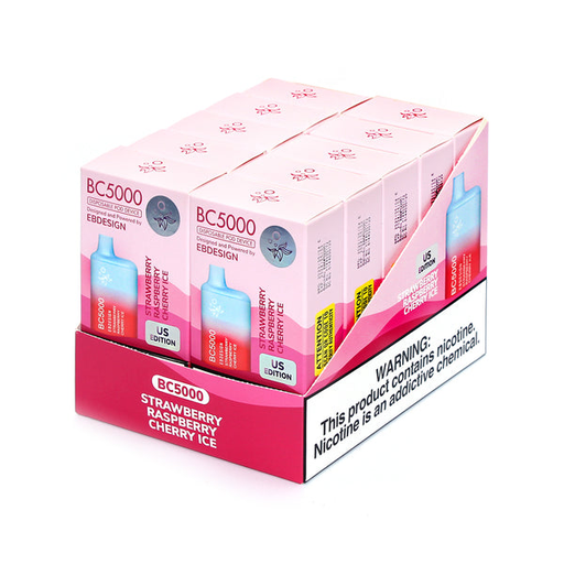 ⁠⁠ElfBar Design BC5000 10pk 5% Strawberry Raspberry Cherry Ice Box (4895255210726)