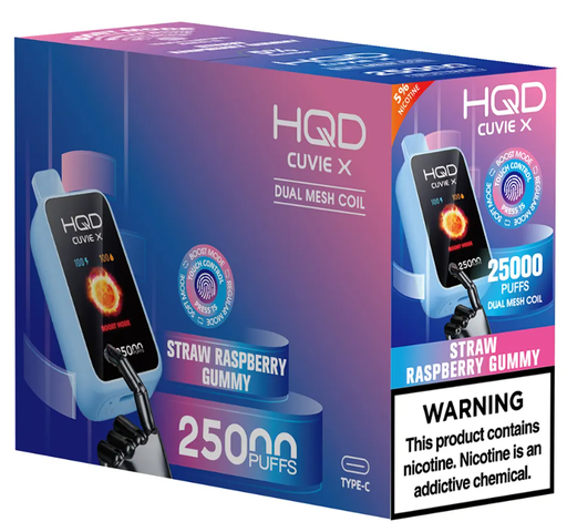 HqdCuvieX 5pk 5% 25k Straw Raspberry Gummy Box (6937105491164) Unit (6937105491171)
