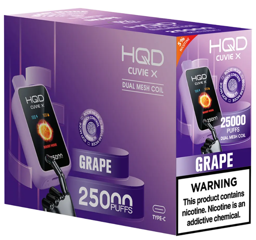 HQD CUVIE X 5% GRAPE RECHARGEABLE 5PK (25000) BOX-6937105490921