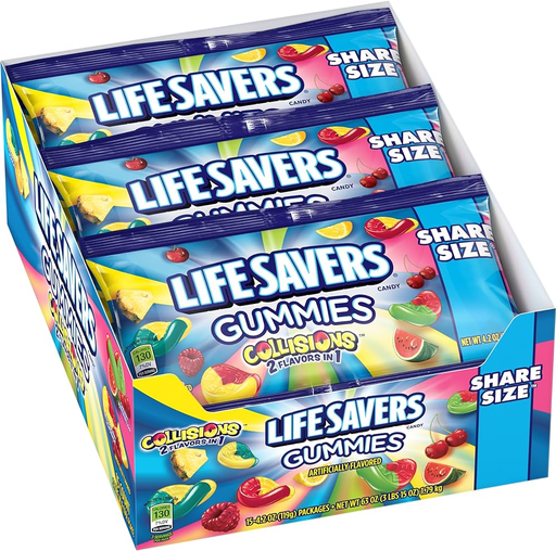 Life Savers Gummies Collisions 15ct BOX-(022000121981) UNIT-(022000014634) 