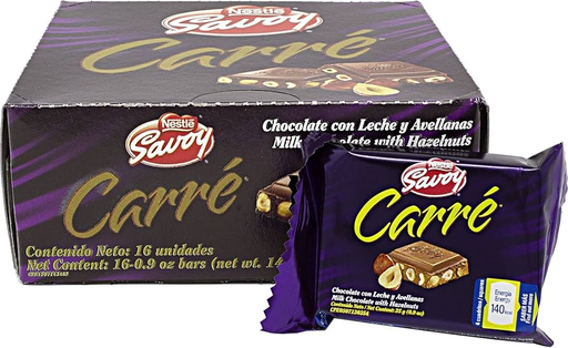 CARRE HAZELNUTS 16PK/0.88oz BOX-(7591016150306) UNIT-(7591016850305)