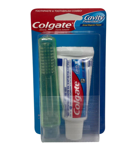 Colgate Toothpaste 1pk 0.85oz Travel Toothbrush Blistered Box (655708120903) Unit (655708120897)