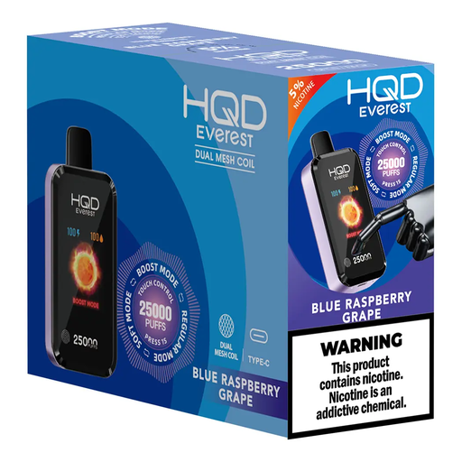 HqdEverest 5pk 5% 25k Blue Raspberry Grape Box (6937105492574) Unit (6937105490945)