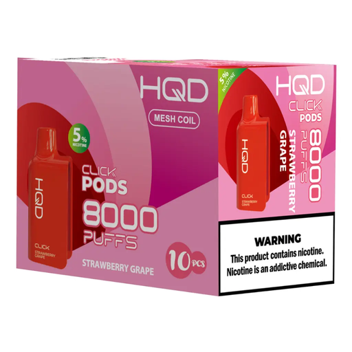 HqdClick-Pods 10pk 5% 8k Strawberry Grape Box (6923742000890)