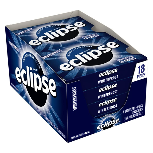 Eclipse Sugarfree Gum 8pk 18ct Winterfrost Box (022000119452) Unit (022000013200)
