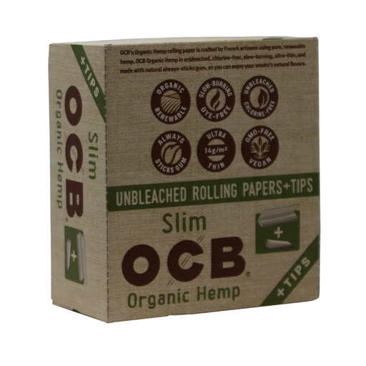 OCB ORGANIC SLIM + TIPS 24 BOOKLETS BOX (086400903318)