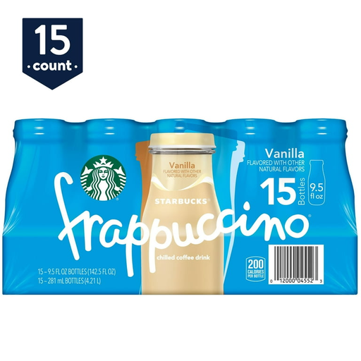 STARBUCKS COFFEE FRAPUCINO VANILLA 9.5OZ 15PACK (012000045523)