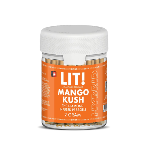 LIT PRE-ROLLS - 50CT DISPLAY JAR 2G THC DIAMOND INFUSED (Mango Kush) (235544476121)