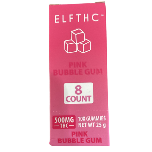 ELF THC 500 MG PINK BUBBLE GUM 8 COUNT (614998111596) 