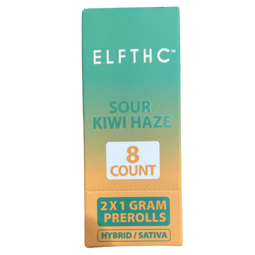 ELF THC 2x1 GRAM PREROLLS SOUR KIWI HAZE 8 COUNT (614998111510) 