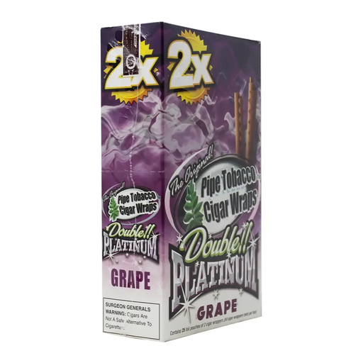 DOUBLE PLATINUM CIGAR GRAPE WRAP 25CT BOX-(644536226123)