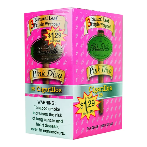 Blunt Ville 25ct $1.29 Pink Diva Box (819721012427)