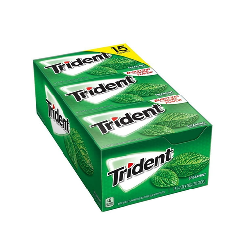Trident Valu Pac 15pk 14ct Spearmint Sugar Free Gum Box (012546011839)