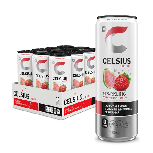 CELSIUS 12OZ SPARKLING 1/12 (STRAWBERRY GUAVA) (889392021264)