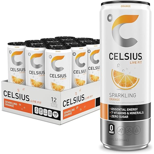 CELSIUS 12OZ SPARKLING 24PK (ORANGE) (889392000313)