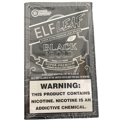 ELF LEAF CIGAR WRAPPERS 3X8 PACK (BLACK & BOLD) (728633591954)  