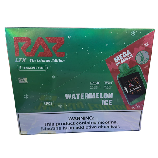 RazLtx 5pk 5% 25k Watermelon Ice Christmas Edition Box (6972866505804)