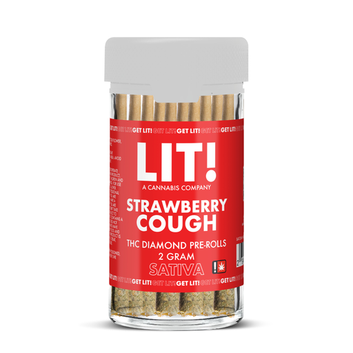 LIT 10CT KING SIZE PRE-ROLLS JAR (Strawberry Cough) (234554336982)
