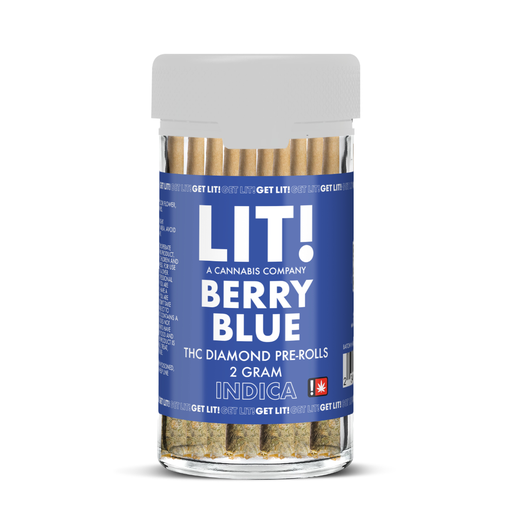 LIT 10CT KING SIZE PRE-ROLLS JAR (Berry Blue) (234554336937) 
