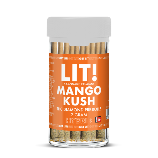 LIT 10CT KING SIZE PRE-ROLLS JAR (Mango Kush) (234554336951)  