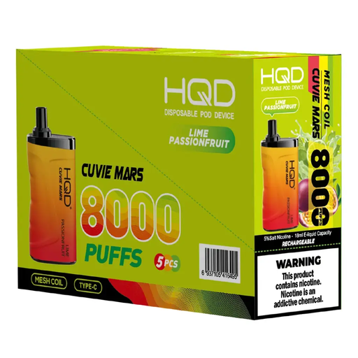 HqdMars 5pk 5% 8k Lime Passion Fruit Box (6937105416495)