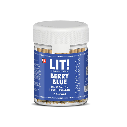LIT PRE-ROLLS - 50CT DISPLAY JAR 2G THC DIAMOND INFUSED (Berry Blue) (235544476145) 