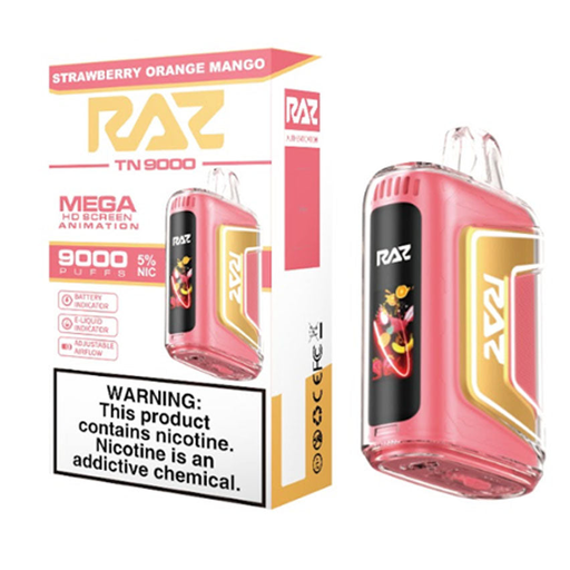 RazTn9000 5pk 5% 9k Strawberry Orange Mango Box (6970313643536) Unit (6970313643536)