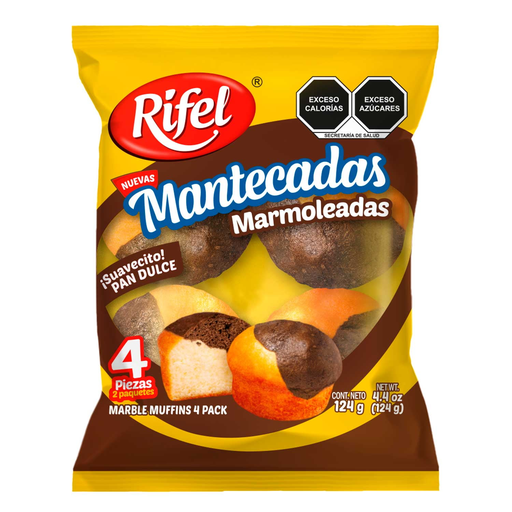 Rifel 1pk 6u/4.4oz Mantecadas Marmoleadas Unit (7500326929205)