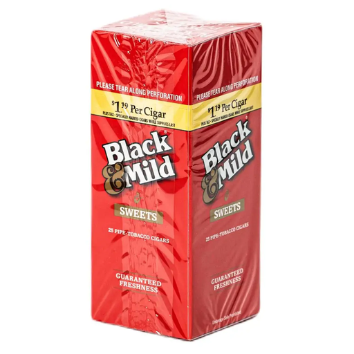Black & Mild $1.19 25ct Sweet Wood Tip Box (070137514923)