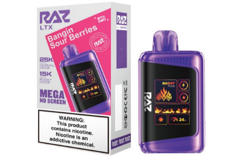 RazLtx 5pk 5% 25k Bangin Sour Berries Box (6972866507778)