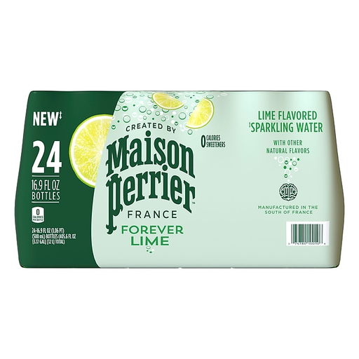 MAISON PERRIER WATER 16.9OZ PLASTIC FOREVER LIME 1/24 (074780100106) Unit (074780811163)