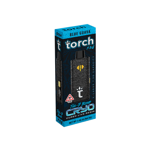TORCH CRYO - THCA - CURED LIVE RESIN - 7.5G DISPOSABLE - 5CT DISPLAY BLUE GUAVA (SATIVA)