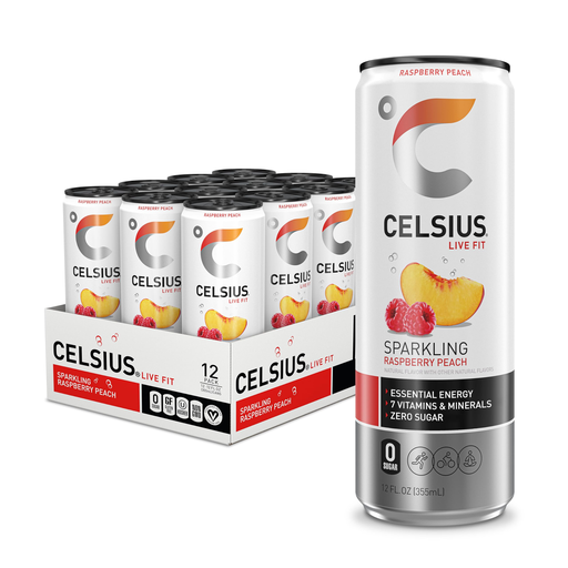 CELSIUS 12OZ SPARKLING 1/12 (RASPBERRY PEACH) (889392001310)
