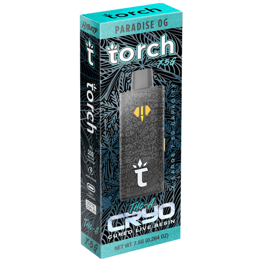 TORCH CRYO - THCA - CURED LIVE RESIN - 7.5G DISPOSABLE - 5CT DISPLAY PARADISE OG (HYBRID)