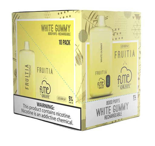 FumeFruitia 10pk 5% 8k White Gummy Box (850054524720)