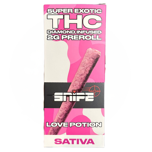 SNIPE PINK DIAMOND INFUSED 2G PREROLL-10PK BOX (Love Potion) Box (850067919872)
