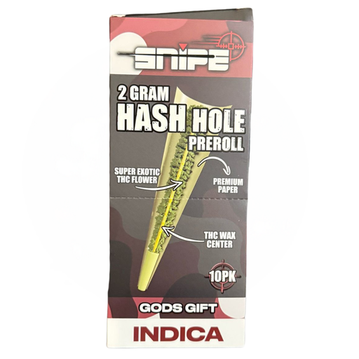 SNIPE 2G HASH HOLE PREROLLS(10PK) (Gods Gift) Box (850067919827)