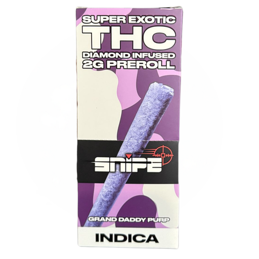 SNIPE PURPLE DIAMOND INFUSED 2G PREROLL-10PK BOX (Grand Daddy Purp) Box (850067919971)