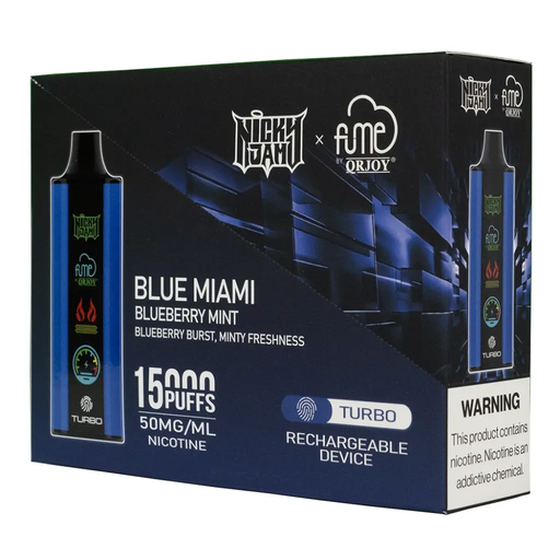 FumeNickyJam 5pk 5% 15k Blue Miami Box (6941821723003)  