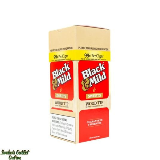 Black & Mild 25ct Upr Sweet Woodtip Nice Price Box (070137515630)