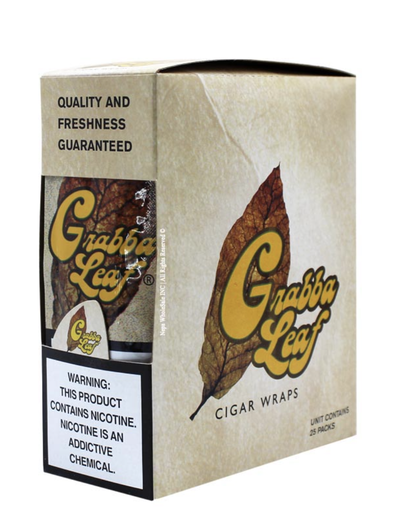 GRABBA LEAF SMALL BROWN 25PK BOX-(855906007017) UNIT-(855906007000)