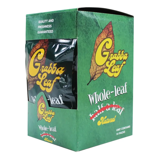 GRABBA LEAF WHOLE LEAF GREEN 10PK BOX-(855906007031) UNIT-(855906007024)