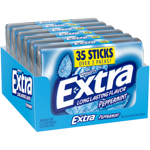 Extra Gum 6pk 35ct Peppermint Box (022000126283) Unit (022000020369)