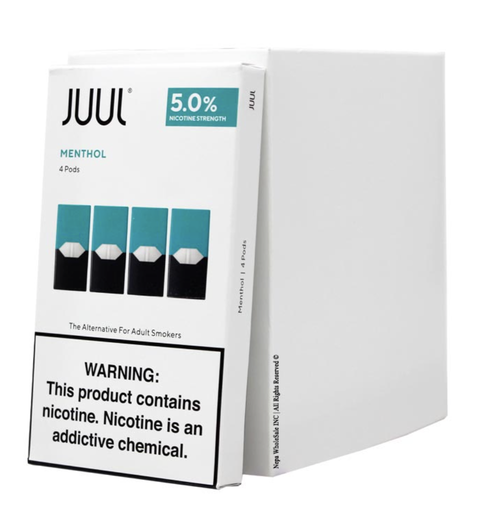 Juul 4 8ct 5% Classic Menthol Box (10819913012591) Unit (819913012594)