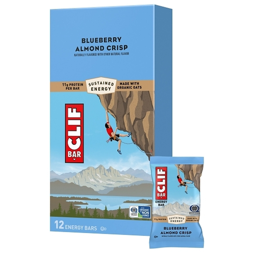 Clif Bar 12pk 2.4oz Blueeberry Almond Crisp Box (722252302601) Unit (722252102607)